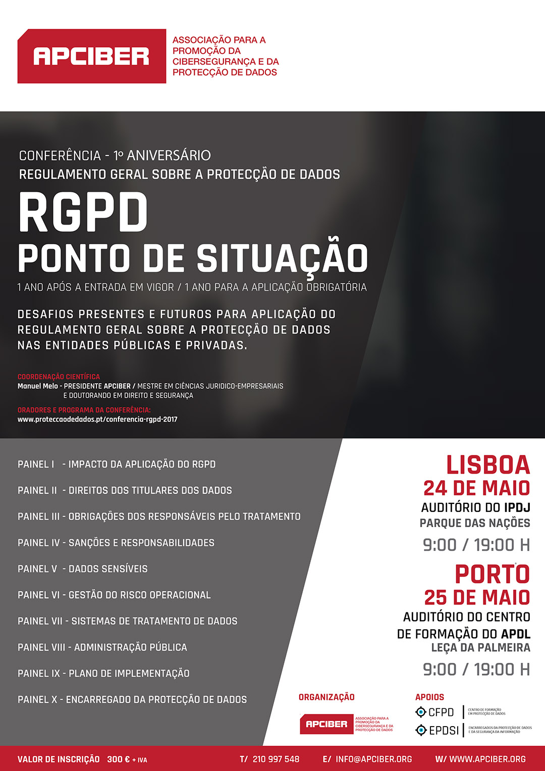 Cartaz - Conferência RGPD - 24 e 25 de Maio de 2017